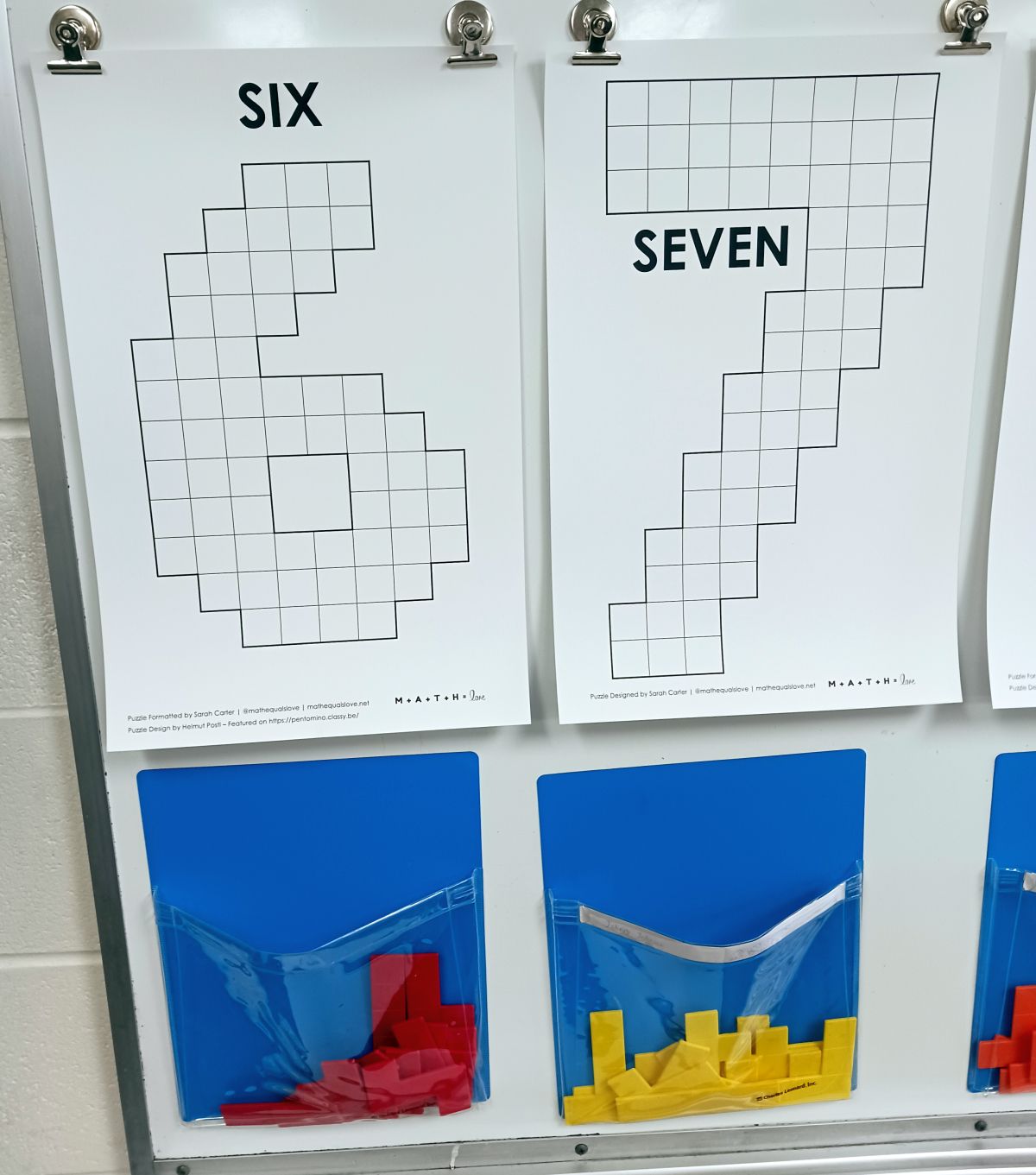 six seven 6-7 pentominoes puzzles.
