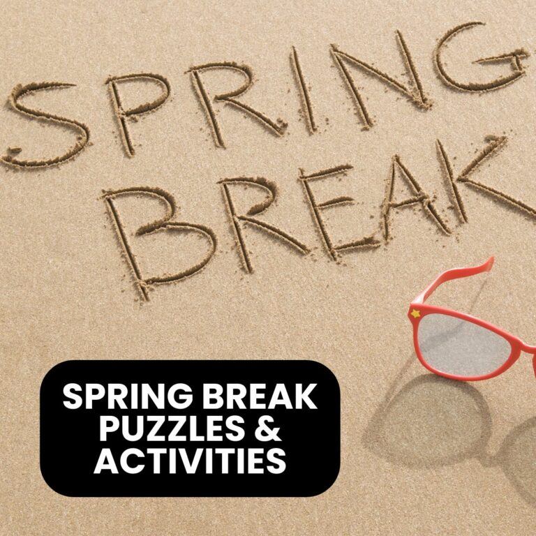 Spring Break Puzzles and Activities | Math = Love