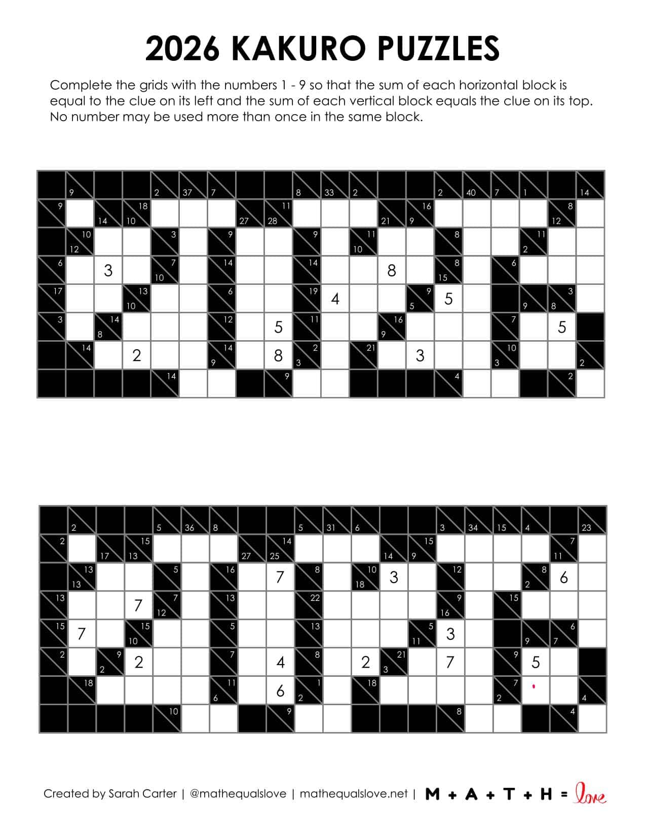 2026-kakuro-puzzles-for-new-years-math-love