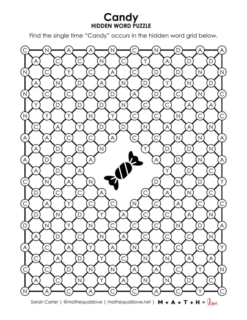 candy hidden word puzzle.