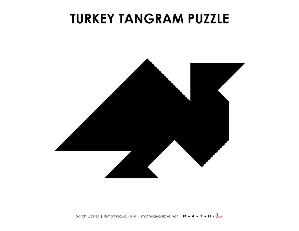 thanksgiving turkey tangram puzzle free printable pdf.