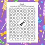 candy hidden word puzzle for halloween.