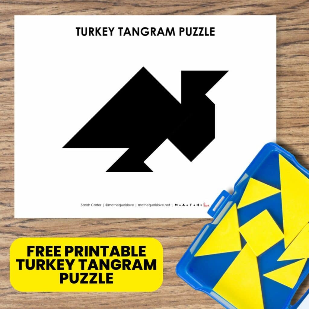 thanksgiving turkey tangram puzzle free printable pdf.