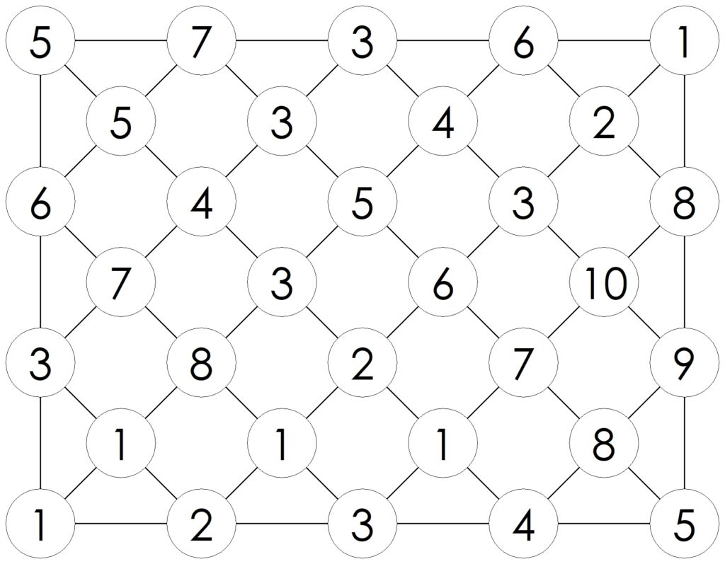 example of hidden number path puzzle.