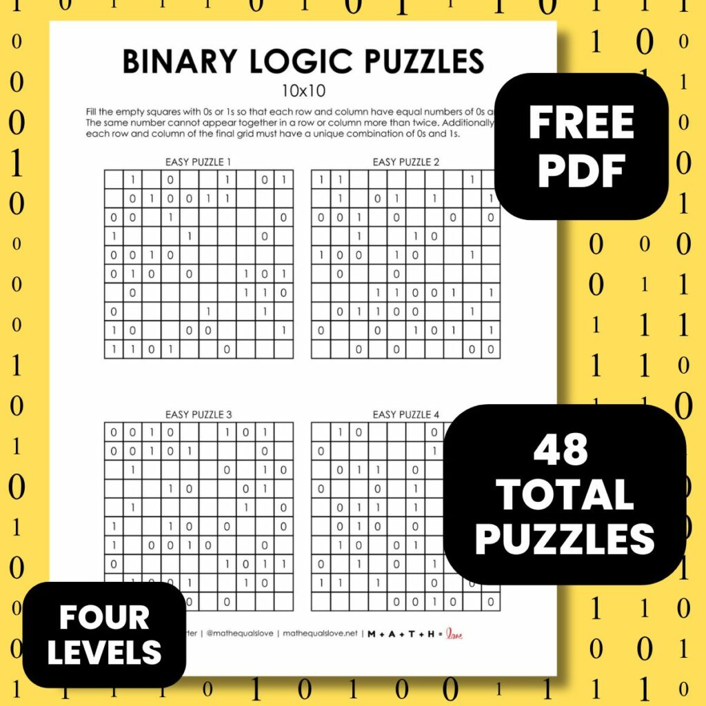 10 x 10 binary logic puzzles.