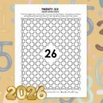 twenty-six hidden word puzzle for 2026 new years.