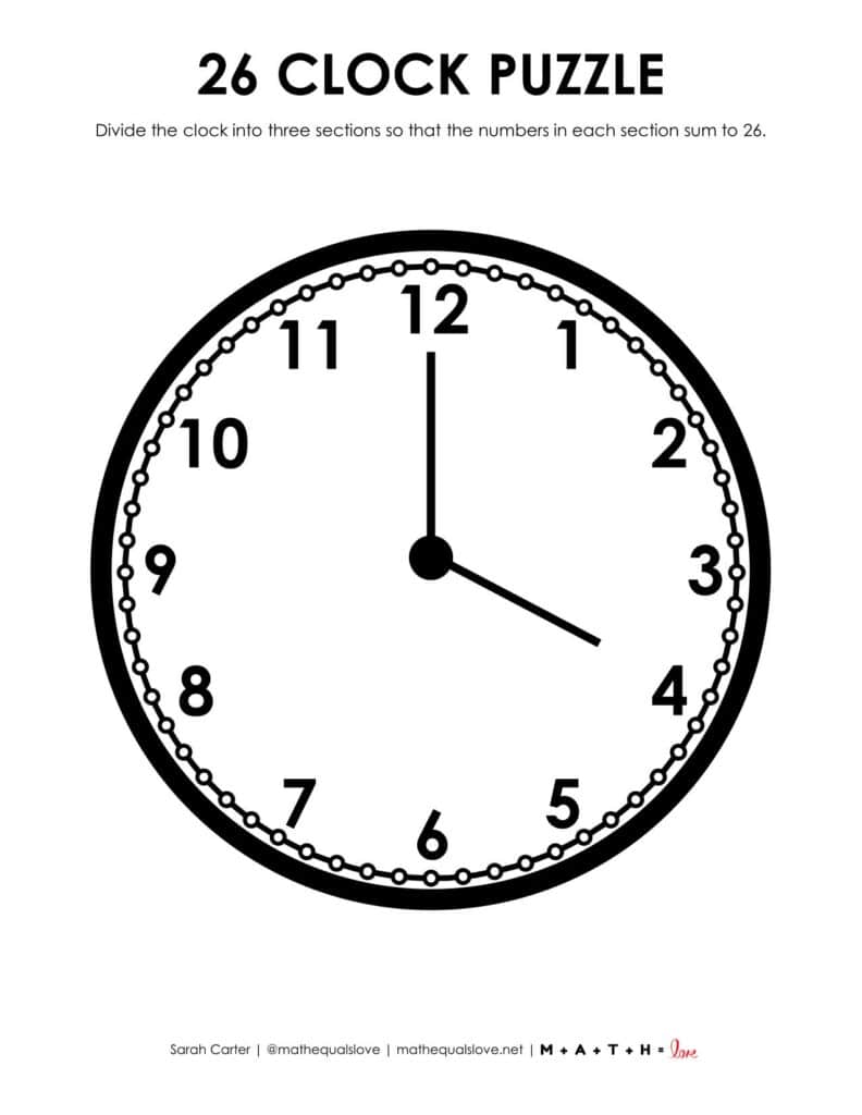 26 clock logic puzzle.