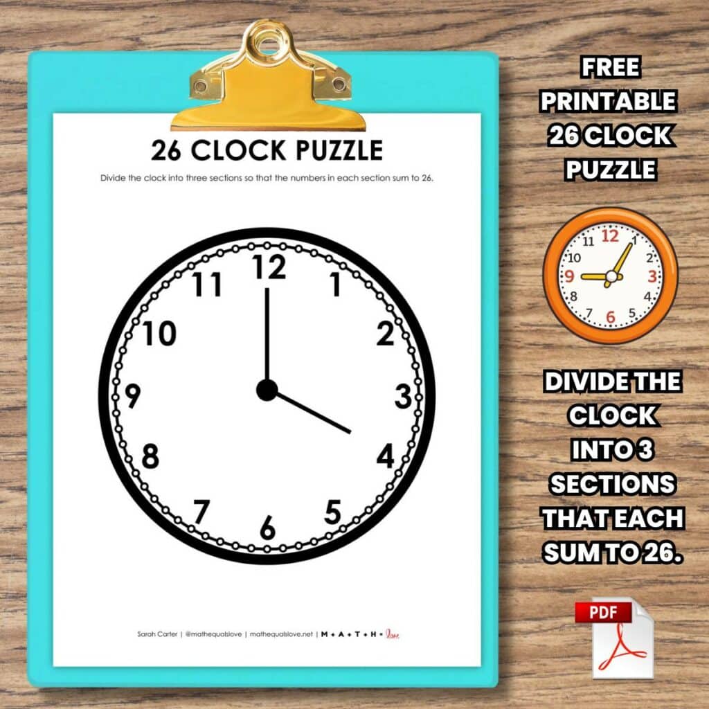 26 clock puzzle for new years.