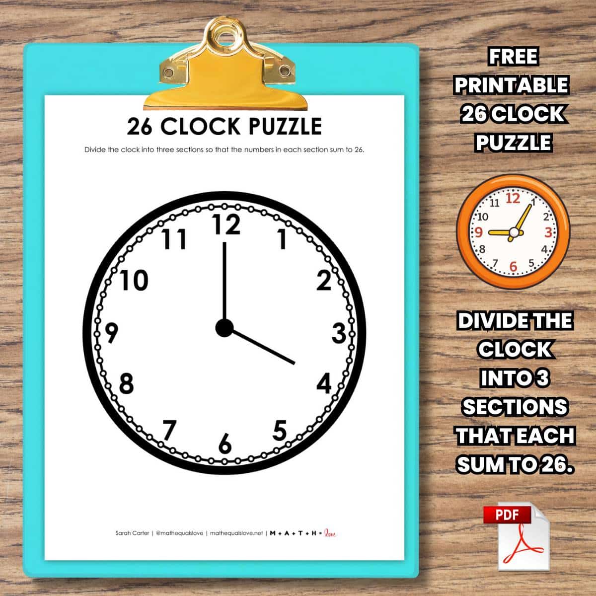 26 clock puzzle for new years.