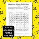 2026 new years 26 decimal square search math logic puzzle.