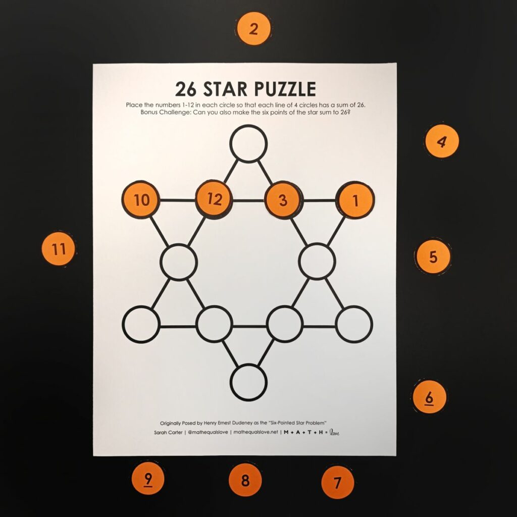 26 star puzzle from henry ernest dudeney.