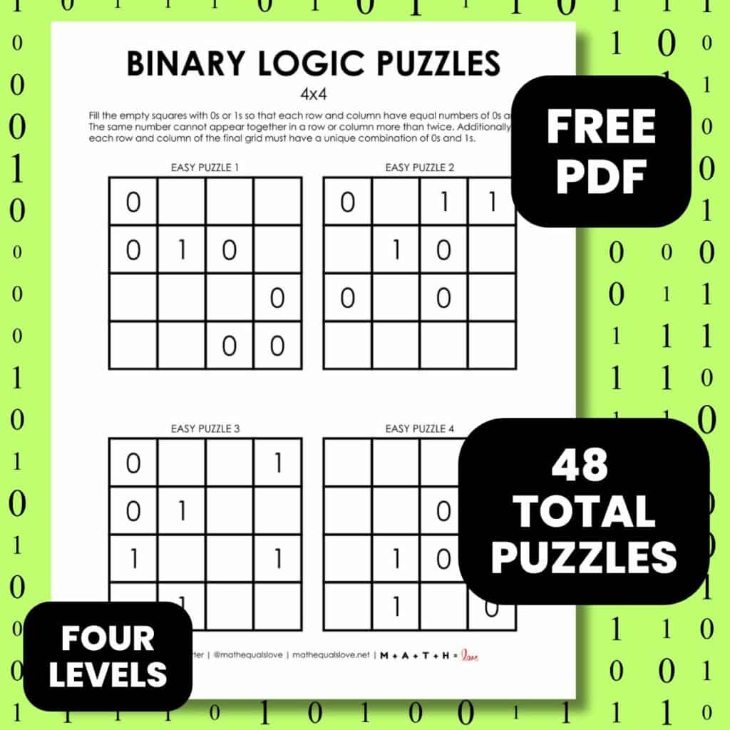 4x4 binary logic puzzles.