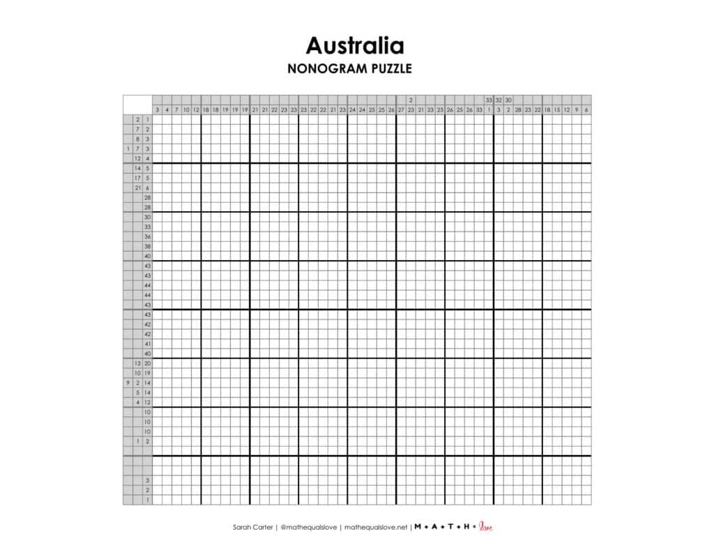 screenshot of australia nonogram puzzle.