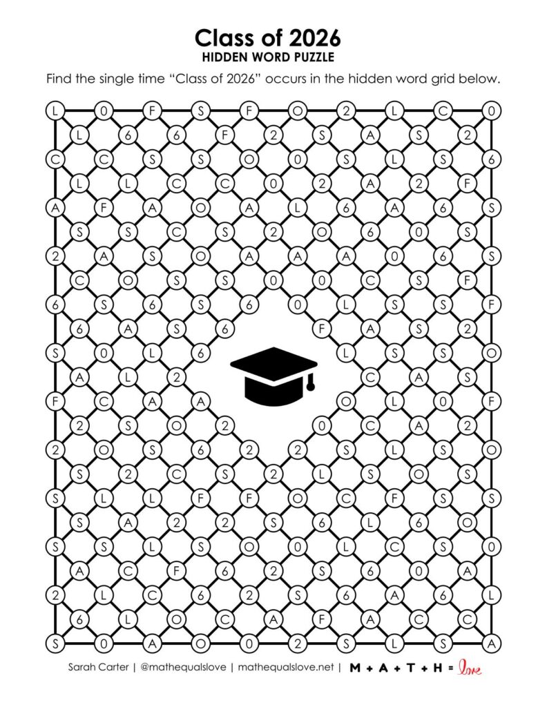 screenshot of 2026 hidden word puzzle.