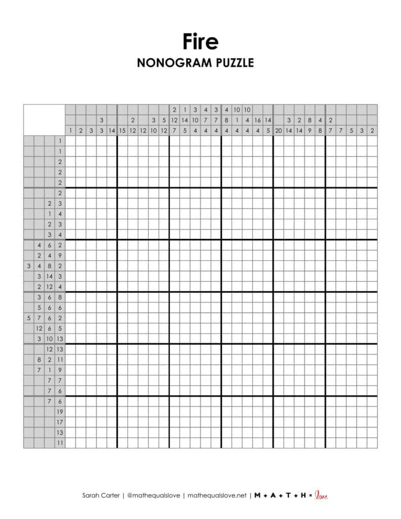 campfire nonogram puzzle.