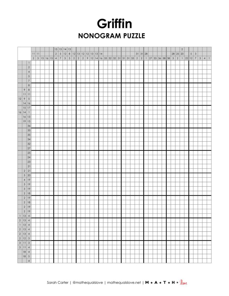 screenshot of griffin nonogram puzzle.