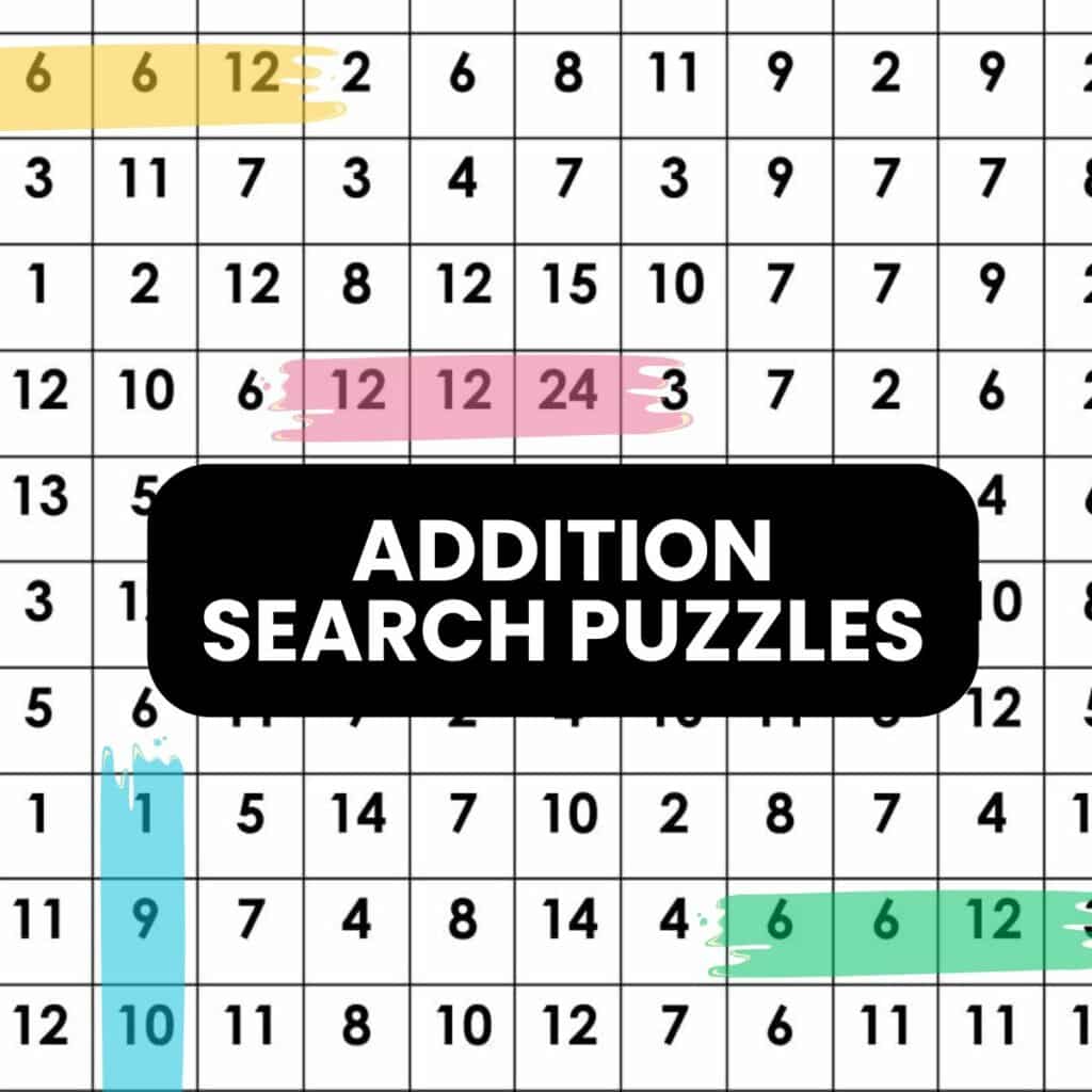 Addition Search Puzzles