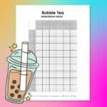 bubble tea nonogram puzzle free printable pdf.
