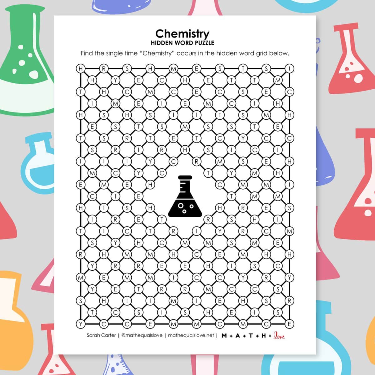 chemistry hidden word puzzle.