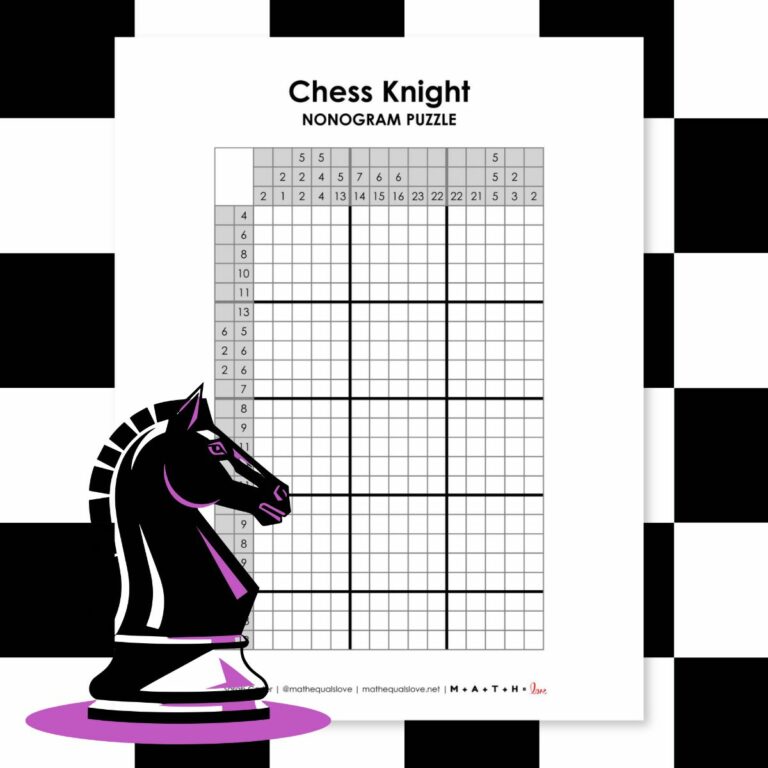 Math Riddles Chess Knight Chess Knight Nonogram Puzzle | Math = Love
