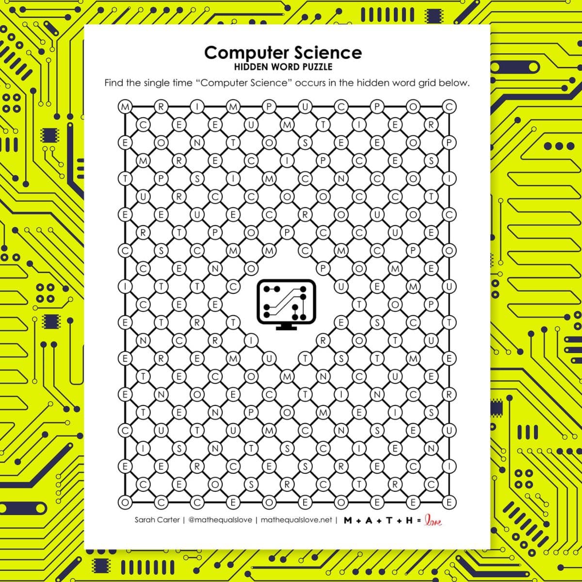 computer science hidden word puzzle.