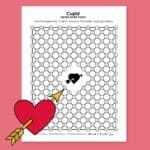 cupid hidden word puzzle for valentines day.