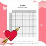 cupid nonogram puzzle for valentine's day.