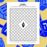 dreidel hidden word puzzle for hanukkah.