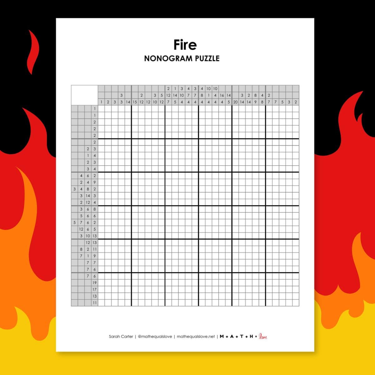 fire nonogram puzzle.