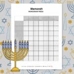 menorah nonogram puzzle for hanukkah.
