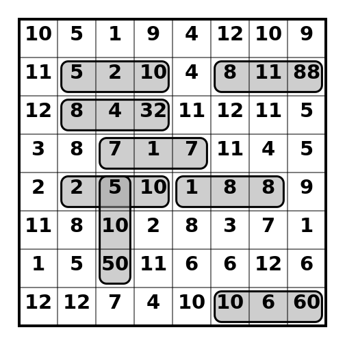 solution to multiplication search puzzle example.