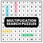 multiplication search puzzle worksheets.