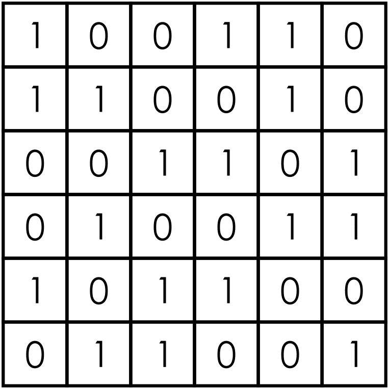 sample binary logic puzzle solution.