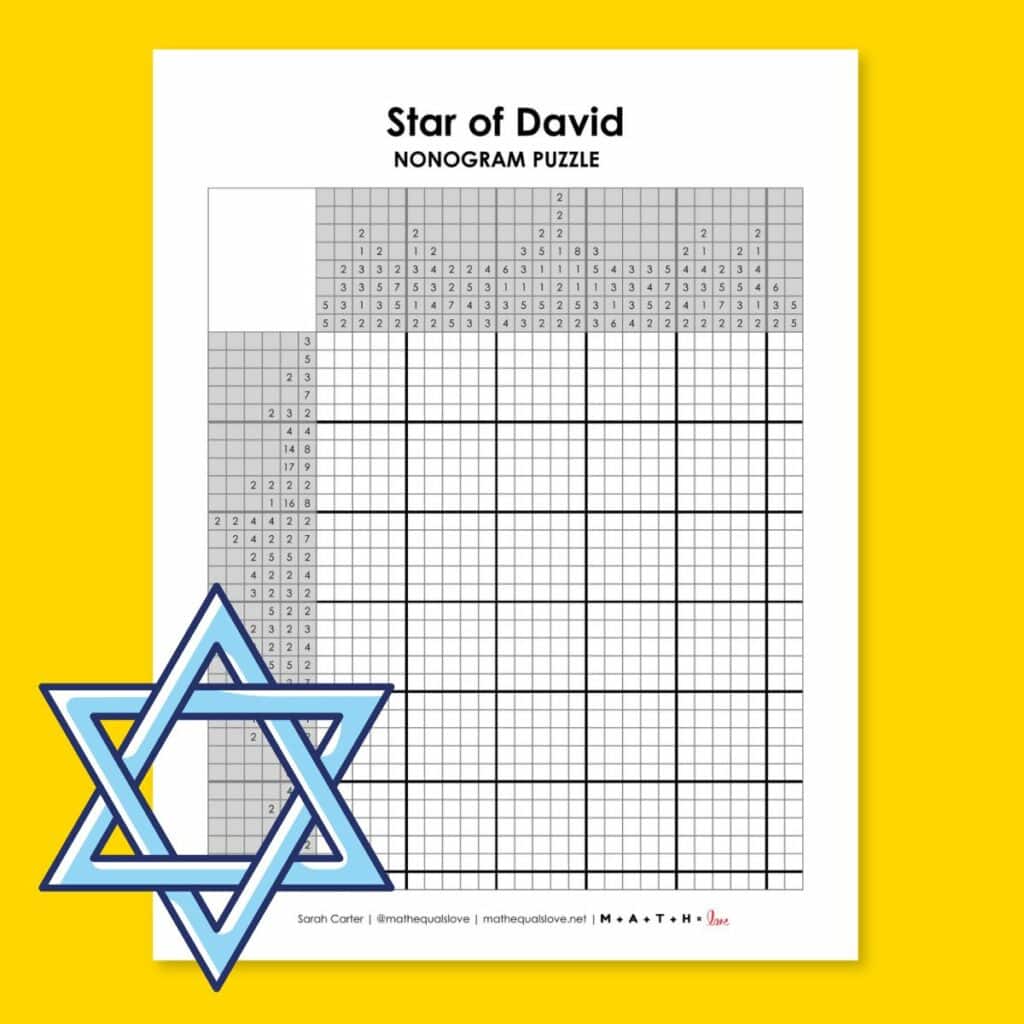 Star of David nonogram logic puzzle.