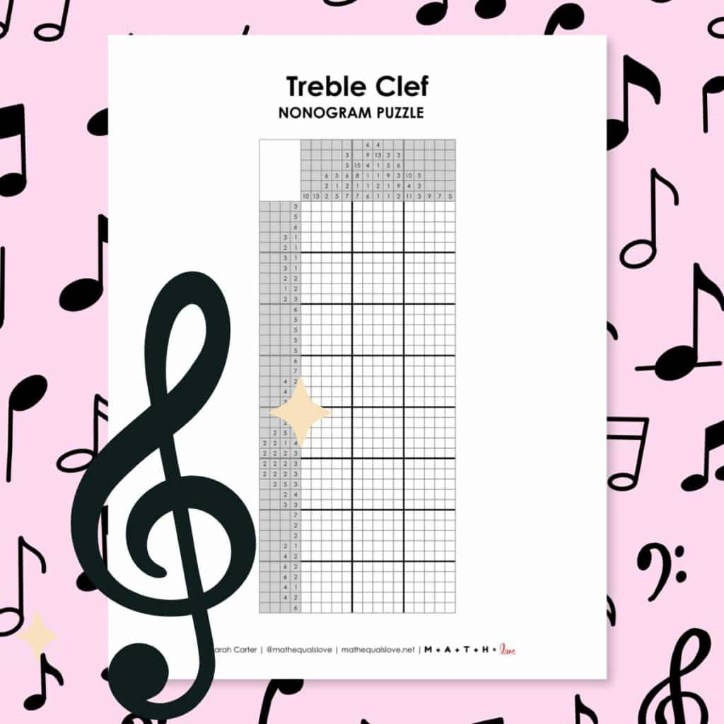 treble clef music nonogram puzzle