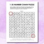 1-35 number chain puzzles.