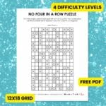 12x18 rectangle full page no four in a row puzzles.
