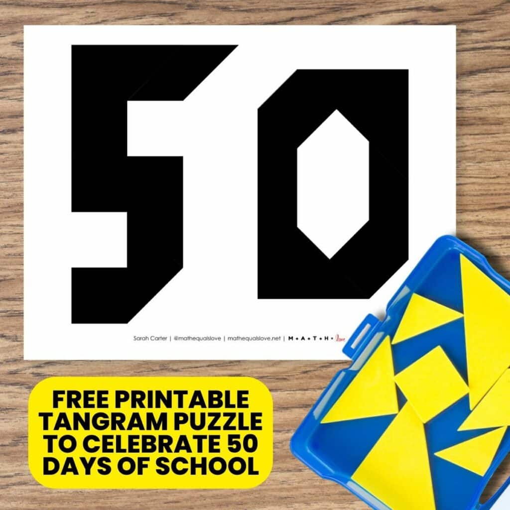 50th day of school tangram puzzle.