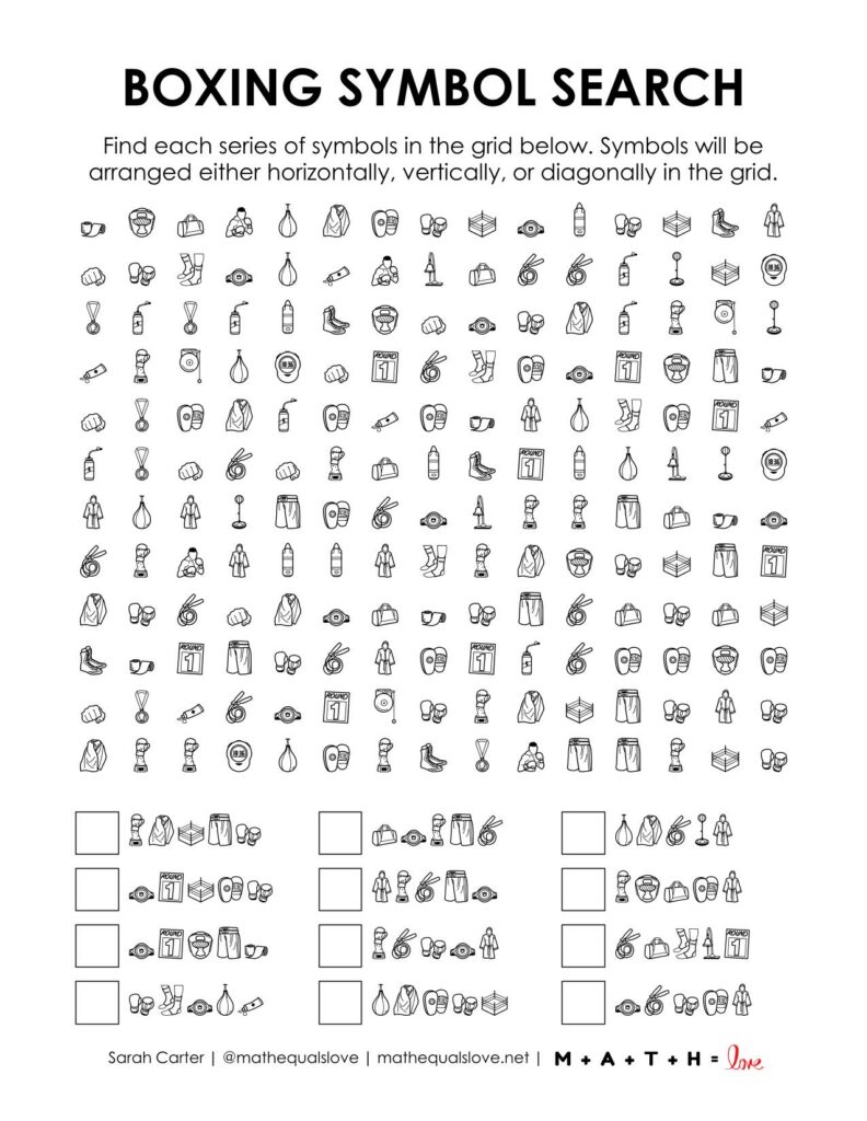 boxing symbol search puzzle.
