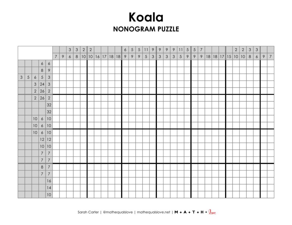 screenshot of koala nonogram puzzle.