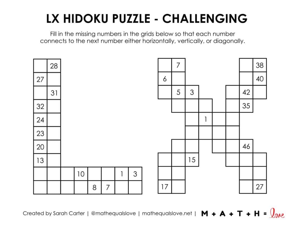 lx hidoku puzzle level challenging.