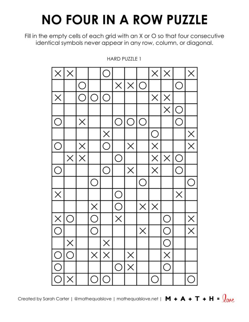12x18 no four in a row rectangle puzzle level hard.