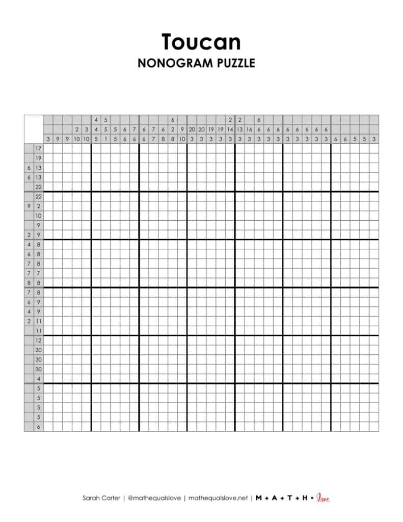 screenshot of toucan nonogram puzzle.