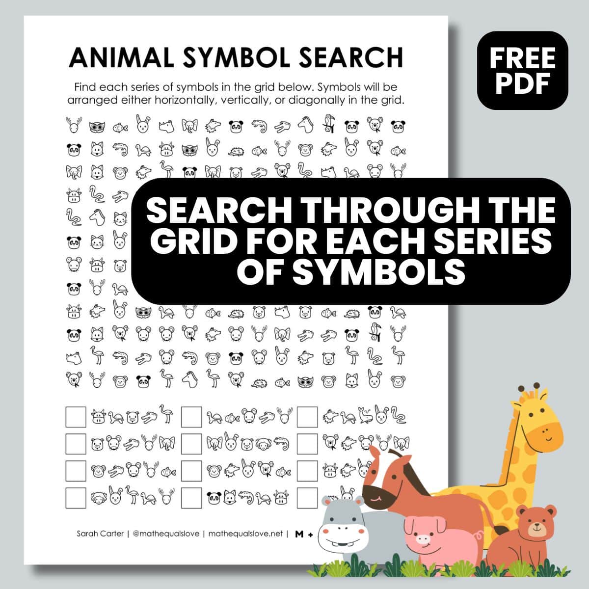 animal symbol search puzzle