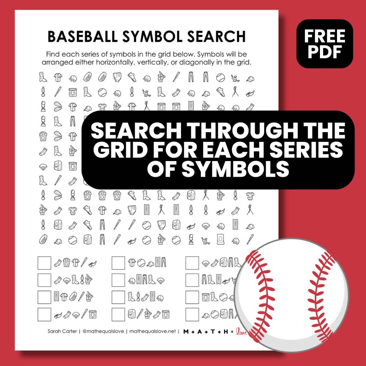 baseball symbol search puzzle.