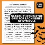 bat symbol search puzzle for halloween.