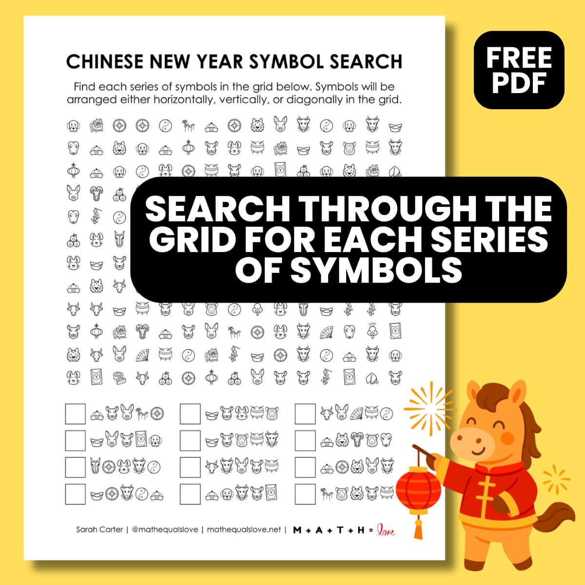 chinese lunar new year symbol search puzzle.