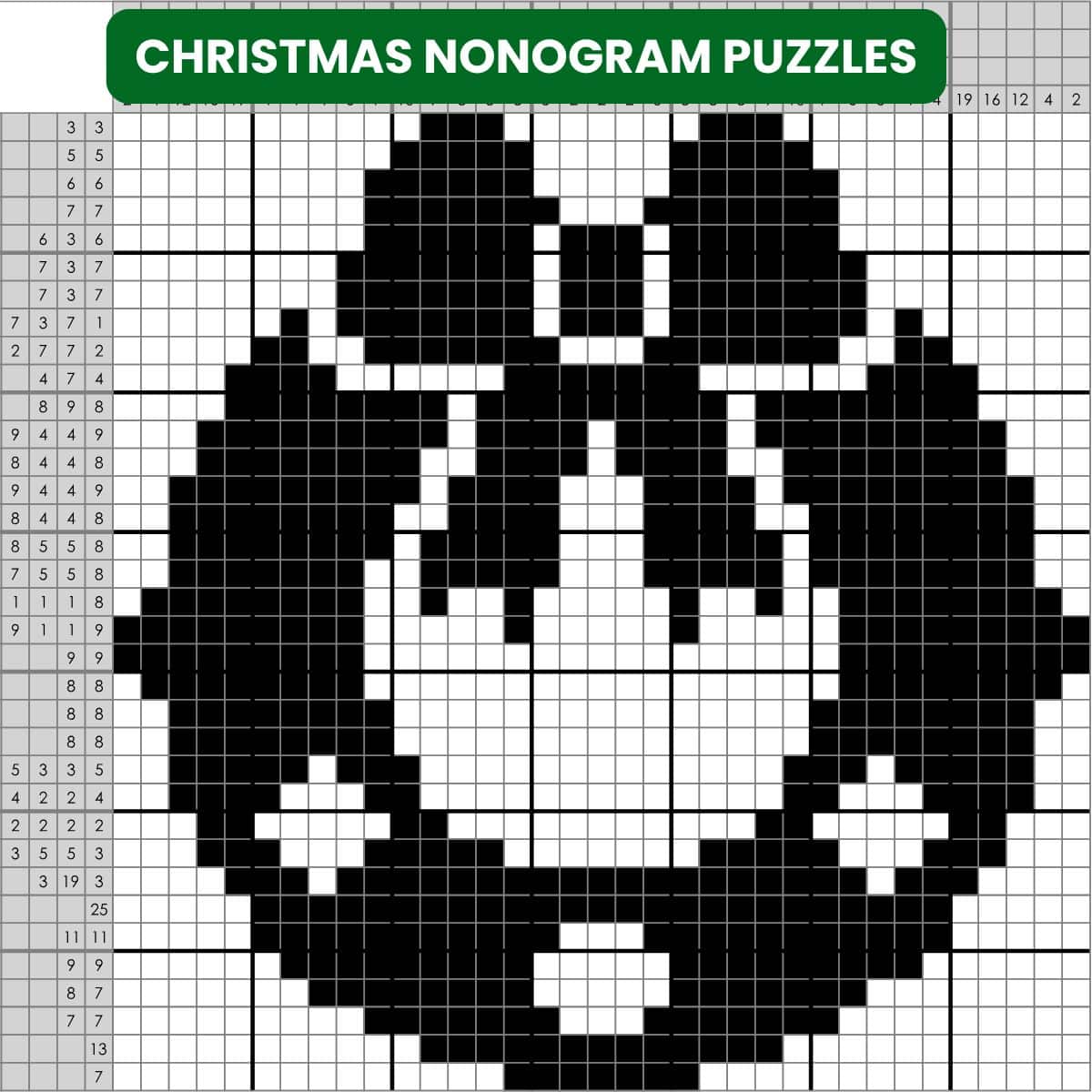 christmas nonogram puzzles free printable pdf.