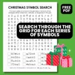 christmas symbol search puzzle worksheet.