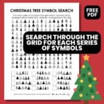 christmas tree symbol search puzzle worksheet.